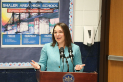 April 19, 2022: Senator Lindsey Williams joins Shaler Area High School Students and  Pennsylvania Department of Education (PDE) Secretary Noe Ortega to celebrate Student Advocacy.