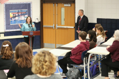 April 19, 2022: Senator Lindsey Williams joins Shaler Area High School Students and  Pennsylvania Department of Education (PDE) Secretary Noe Ortega to celebrate Student Advocacy.