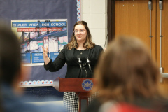 April 19, 2022: Senator Lindsey Williams joins Shaler Area High School Students and  Pennsylvania Department of Education (PDE) Secretary Noe Ortega to celebrate Student Advocacy.