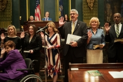 January 1, 2019: Senator Lindsey Williams is sworn  into her 1st term in the Pennsylvania State Senate.