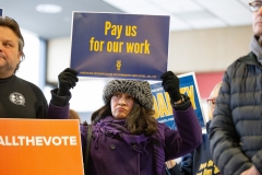 January 18, 2019: Sens.  Lindsey Williams and Jay Costa join TSA workers to rally against government shutdown.
