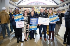 January 18, 2019: Sens.  Lindsey Williams and Jay Costa join TSA workers to rally against government shutdown.