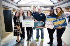 January 18, 2019: Sens.  Lindsey Williams and Jay Costa join TSA workers to rally against government shutdown.