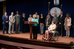 March 26, 2019: Senator Lindsey Williams joins fellow democrats today to introduce a package of legislation to curb workplace harassment.