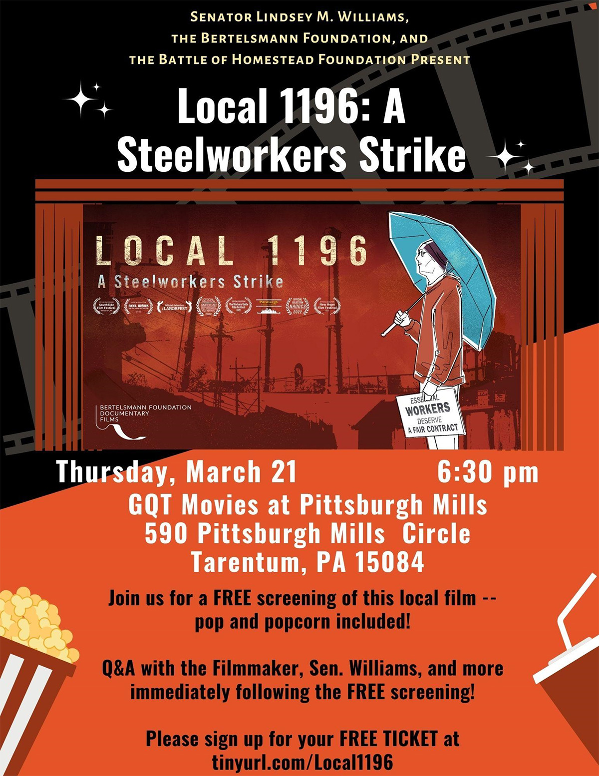 Free Screening: Local 1196: A Steelworkers Strike - March 21, 2024