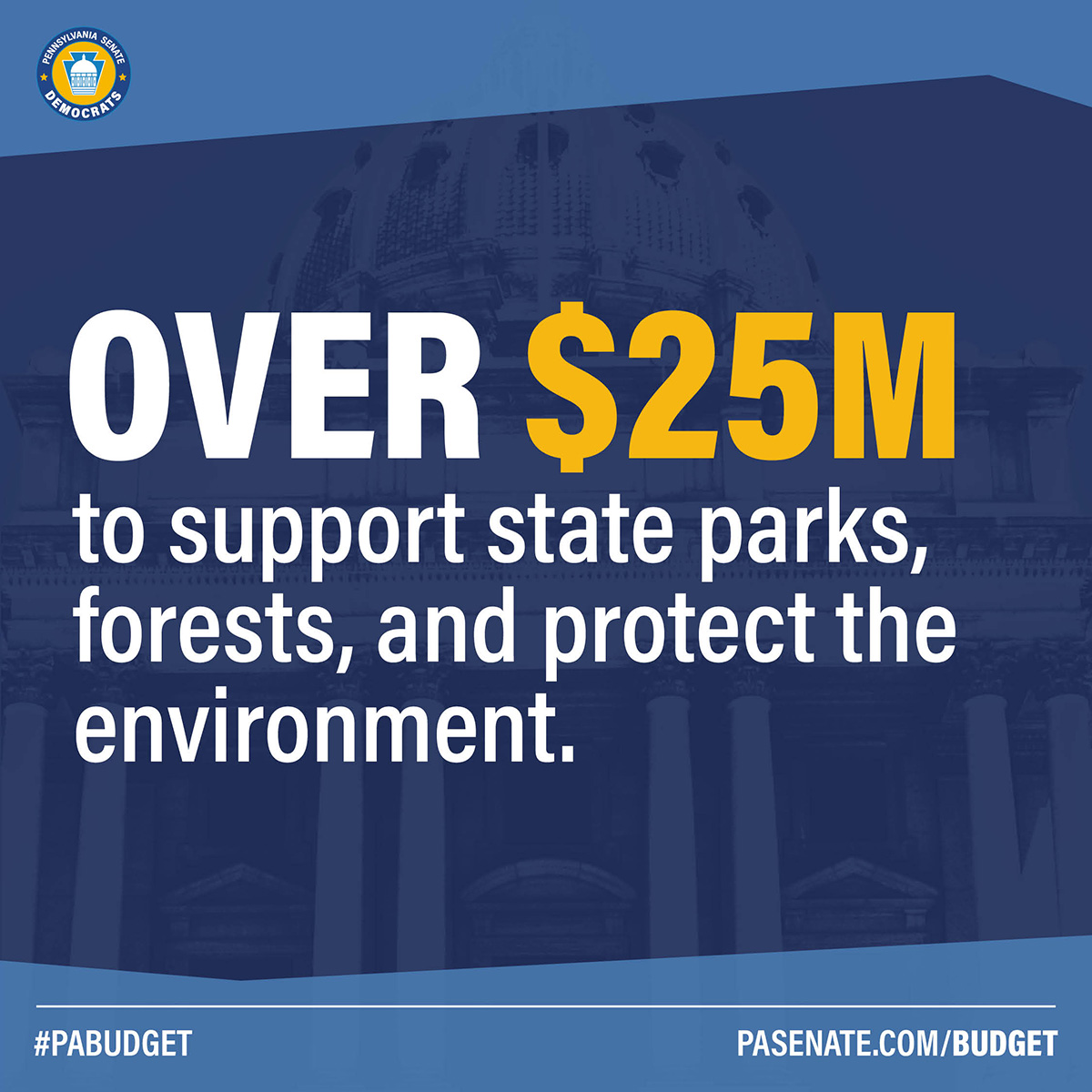 Over $25M to support state parks, forests, and protect the environment