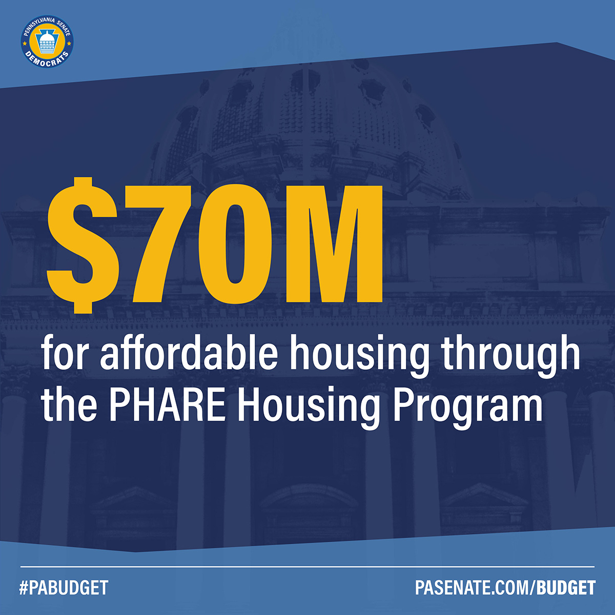 $70M for affordable housing through the PHARE Housing Program