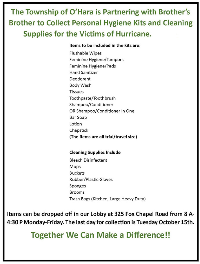 Donation Drive for Hurricane Victims