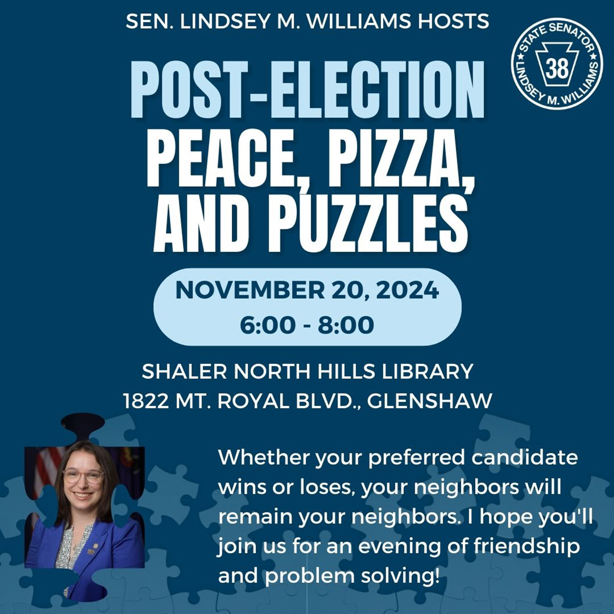 Post-Election Peace, Pizza, and Puzzles