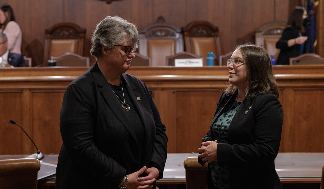 Education Secretary Carrie Rowe and Senator Lindsey Williams